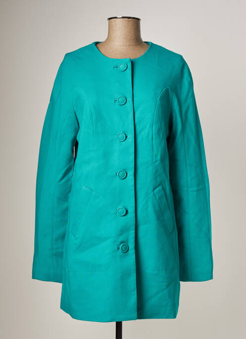 Manteau long coupe cintrée sans capuche bleu VILA femme