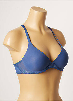 Soutien-gorge effet matière satinée haut soutien-gorge moulé bleu PASSIONATA femme