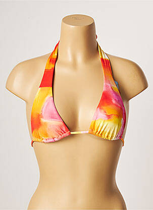 Haut de maillot de bain stretch haut triangles orange CHERRY BEACH femme
