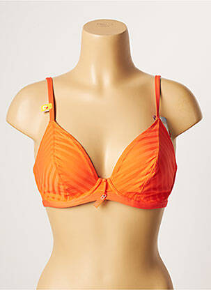 Haut de maillot de bain stretch haut soutien-gorge emboitant orange CHERRY BEACH femme