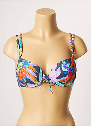 Haut de maillot de bain stretch haut soutien-gorge moulé bleu CHERRY BEACH femme