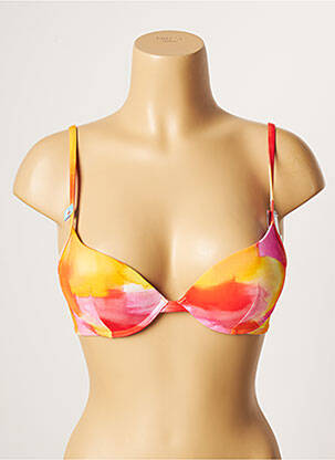 Haut de maillot de bain stretch haut soutien-gorge push-up orange CHERRY BEACH femme