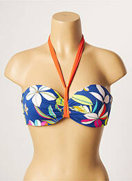 Haut de maillot de bain stretch haut bandeau bleu CHERRY BEACH femme