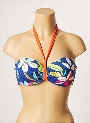 Haut de maillot de bain stretch haut bandeau bleu CHERRY BEACH femme
