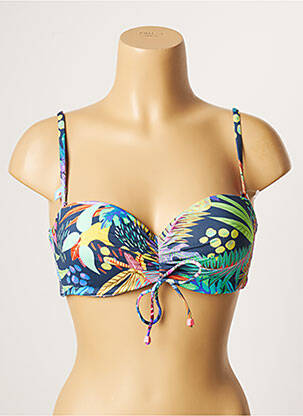 Haut de maillot de bain stretch haut bandeau bleu CHERRY BEACH femme
