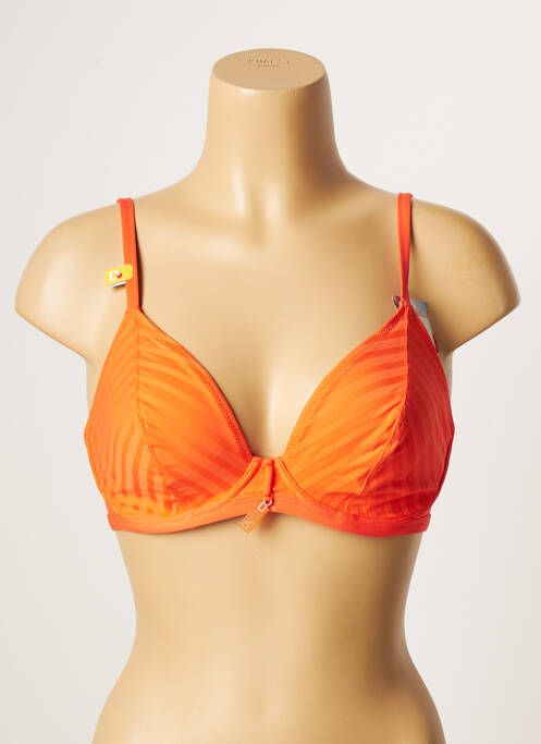 Haut de maillot de bain stretch haut soutien-gorge emboitant orange CHERRY BEACH femme