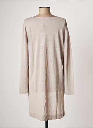 Pull tunique tissage chiné manches longues gris POLES femme