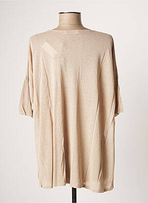 Pull tissage chiné manches 3/4 beige POLES femme
