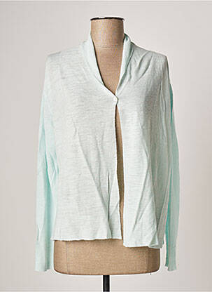 Gilet manches longues col châle bleu POLES femme
