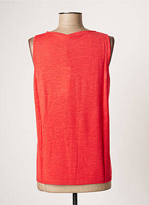 Pull tissage chiné sans manche rouge POLES femme