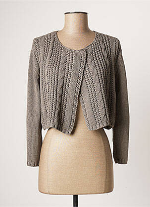 Gilet manches longues stretch gris POLES femme