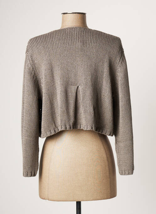 Gilet manches longues gris POLES pour femme