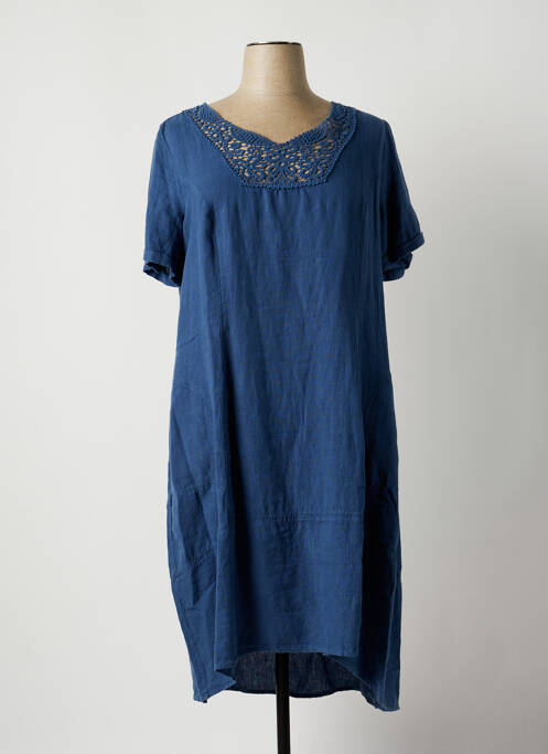 Robe mi-longue bleu ELENA MIRO pour femme