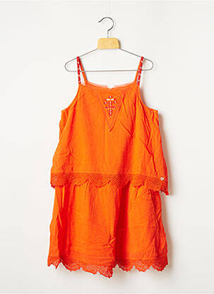 Robe mi-longue fines bretelles fines bretelles orange CATIMINI fille