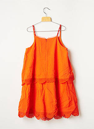 Robe mi-longue fines bretelles fines bretelles orange CATIMINI fille