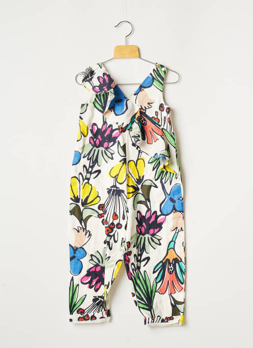 Combi-pantalon fermeture pressionnée à l'épaule fines bretelles blanc CATIMINI fille