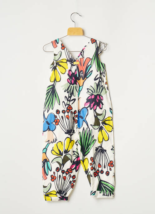 Combi-pantalon fermeture pressionnée à l'épaule fines bretelles blanc CATIMINI fille