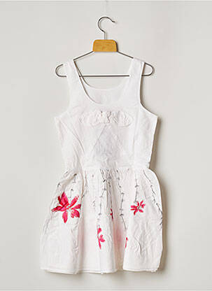 Robe mi-longue sans manche sans manche blanc CATIMINI fille