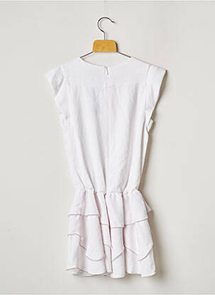 Robe mi-longue doublure manches courtes blanc CATIMINI fille