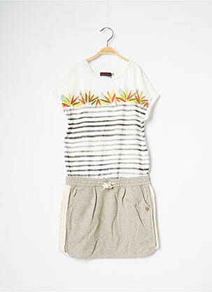 Robe mi-longue manches courtes manches courtes blanc CATIMINI fille