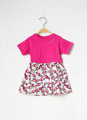 Robe mi-longue manches courtes manches courtes rose CATIMINI fille