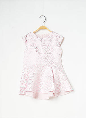 Robe mi-longue manches courtes manches courtes rose CATIMINI fille