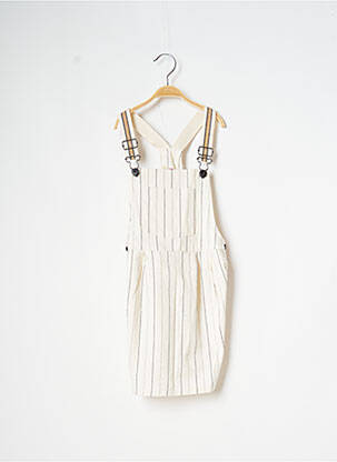 Robe mi-longue col carré fines bretelles beige CATIMINI fille