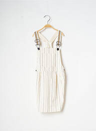 Robe mi-longue col carré fines bretelles beige CATIMINI fille