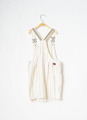 Robe mi-longue col carré fines bretelles beige CATIMINI fille