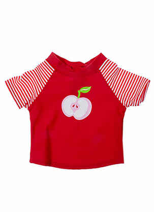 Top de bain sérigraphie rouge I PLAY fille