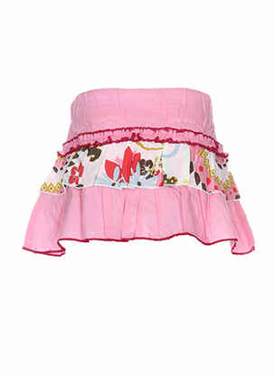 Jupe mi-longue taille élastique rose LA TRIBBU fille