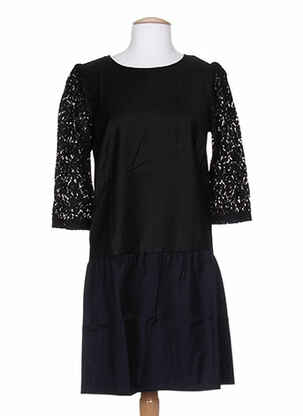 Robe mi-longue manches 3/4 manches 3/4 noir COLEEN BOW femme