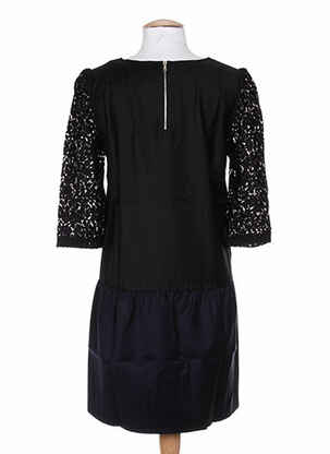Robe mi-longue manches 3/4 manches 3/4 noir COLEEN BOW femme