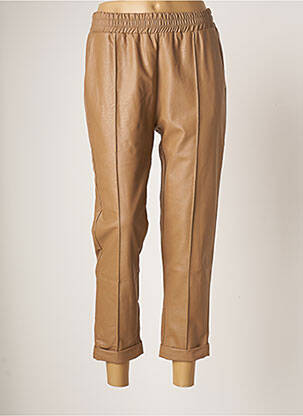Pantalon 7/8 taille élastique taille normale beige RINASCIMENTO femme