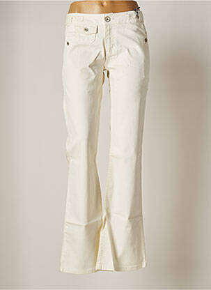 Pantalon flare stretch taille basse beige NATIONAL LIBERTY femme