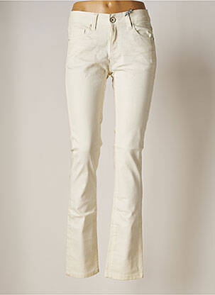Pantalon droit stretch taille basse beige NATIONAL LIBERTY femme