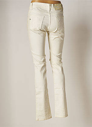 Pantalon droit stretch taille basse beige NATIONAL LIBERTY femme