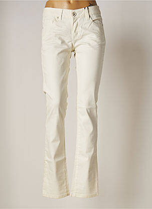 Pantalon droit stretch taille basse beige NATIONAL LIBERTY femme