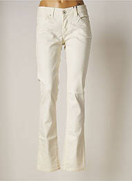 Pantalon droit stretch taille basse beige NATIONAL LIBERTY femme