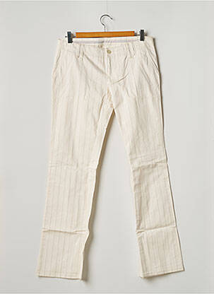 Pantalon chino fermeture zippée sous rabat boutonné taille normale beige FREEMAN T.PORTER femme