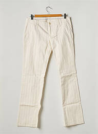 Pantalon chino fermeture zippée sous rabat boutonné taille normale beige FREEMAN T.PORTER femme