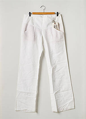 Pantalon large fermeture zip latéral taille normale blanc FREEMAN T.PORTER femme