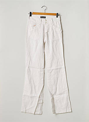 Pantalon droit fermeture zippée sous rabat boutonné taille normale blanc FREEMAN T.PORTER femme