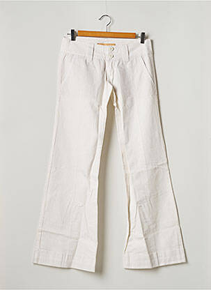 Pantalon large fermeture zippée sous rabat boutonné taille normale blanc FREEMAN T.PORTER femme