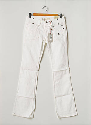 Jeans coupe droite broderie rivets taille normale blanc FREEMAN T.PORTER femme