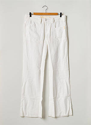Pantalon large fermeture zippée sous rabat boutonné taille normale blanc FREEMAN T.PORTER femme