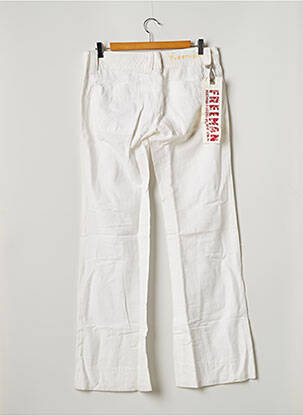 Pantalon large fermeture zippée sous rabat boutonné taille normale blanc FREEMAN T.PORTER femme