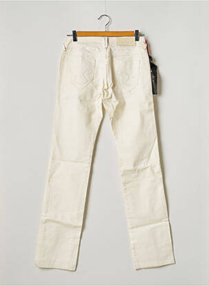 Jeans coupe droite broderie rivets taille normale blanc STONE AGED femme