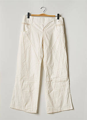 Pantalon large fermeture zippée sous rabat boutonné taille normale beige 2 TWO femme