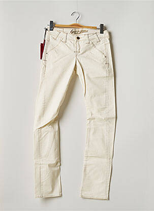 Pantalon slim taille basse taille basse beige GUESS JEANS femme